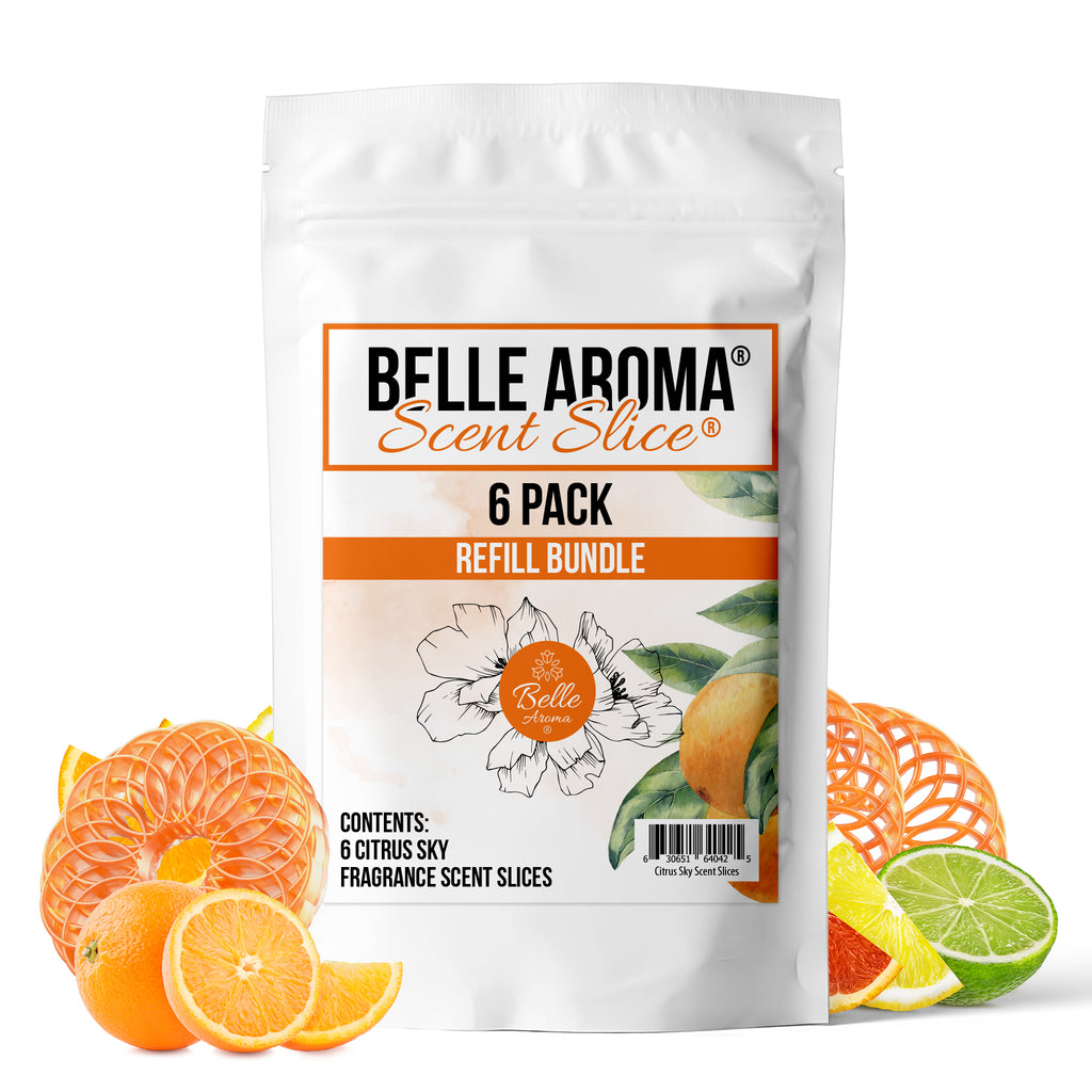 Belle Aroma - Scent Slice Mess-Free, Long-Lasting Fragrance 6-Pack Refills Citrus Sky