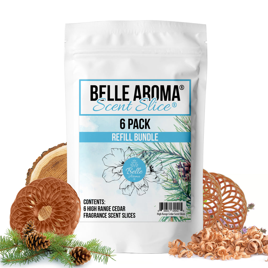 Belle Aroma - Scent Slice Mess-Free, Long-Lasting Fragrance 6-Pack Refills High Range Cedar