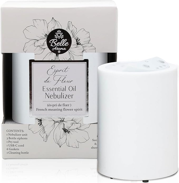 Esprit de Fleur™ Essential Oil Nebulizer by Belle Aroma® Light stone finish 