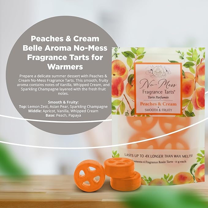 Peaches & Cream (6 Mini Scented - 1-Pack) No-Mess Fragrance Tarts® for Wax Warmers  
