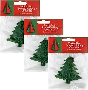 Scented Holiday Ornaments 3-Pack Festive Pine Tree Holiday Ornaments