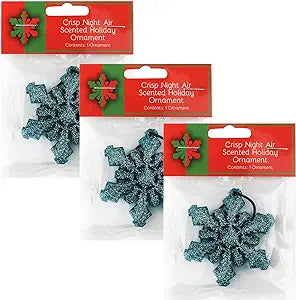 Scented Holiday Ornaments 3-Pack Festive Snowflake Holiday Ornaments