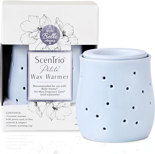 Belle Aroma® ScenTrio® Petite Ceramic Scented Wax Warmer with VersaScent® Technology Blue Gourd / Apple Orchard 