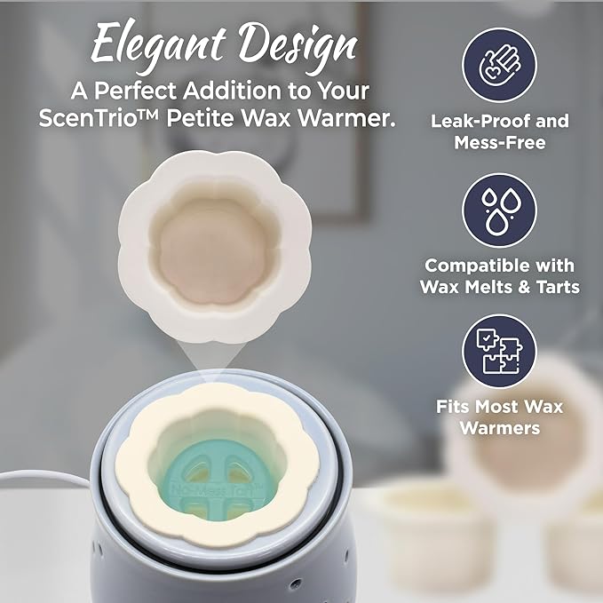 ScenTrio Petite No-Mess Cup for ScenTrio Petite - Box of 3, Light Cream