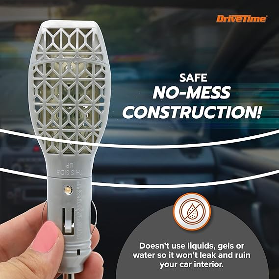 Drive Time Power Fresh 12 Volt Electric Plug in Car Air Freshener - Long-Lasting Sweet Fragrance Scent Diffuser for Car Interior Accessories
