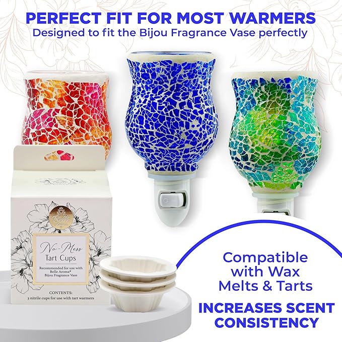 Bijou Fragrance Vase No-Mess Cup for ScenTrio Petite - Box of 3, Light Cream