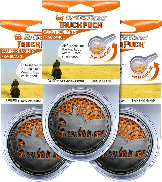 Truck Puck® Portable Automobile Air Fresheners - (3-Pack Bundle Options) 3-Pack Campfire Nights™ Vehicle Air Fresheners