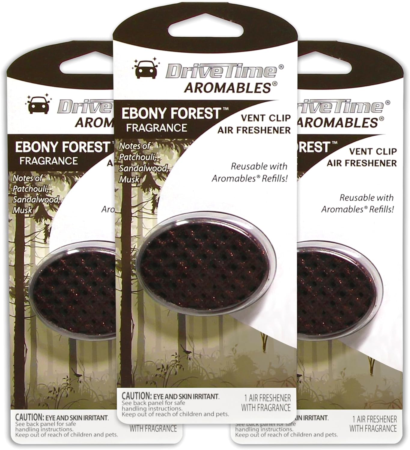 Aromables® Vent Clip Car Air Freshener Ebony Forest™ - 3-Pack Vehicle Air Fresheners