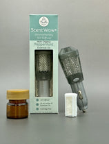 The ScentWow® 12 Volt Aromatherapy Diffuser for Car, Truck, or SUV Translucent Gray with Peppermint Oil car fragrance