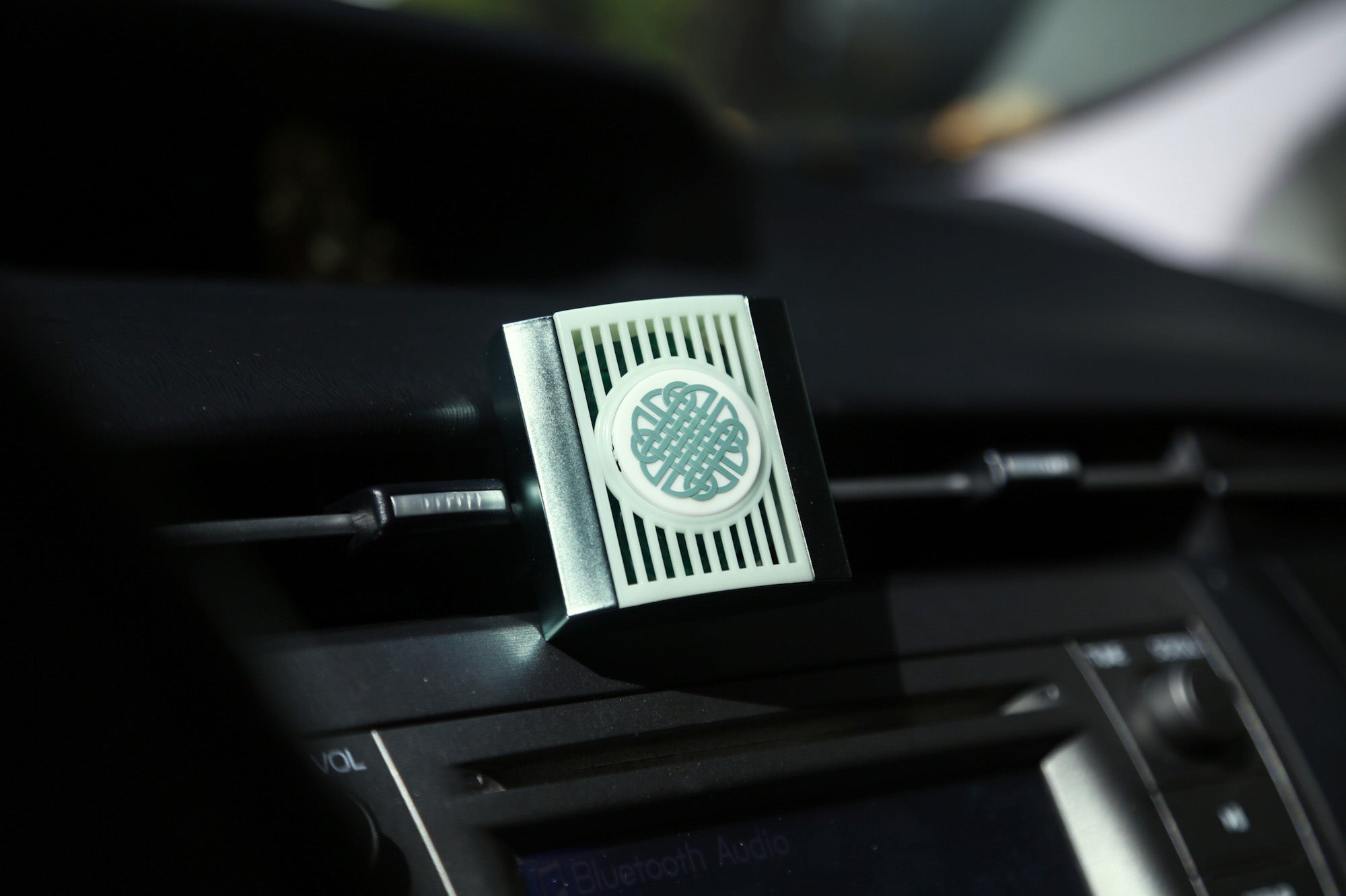 Sea Glass with Celtic Knot Scent Slide Vent Clip Car Air Freshener