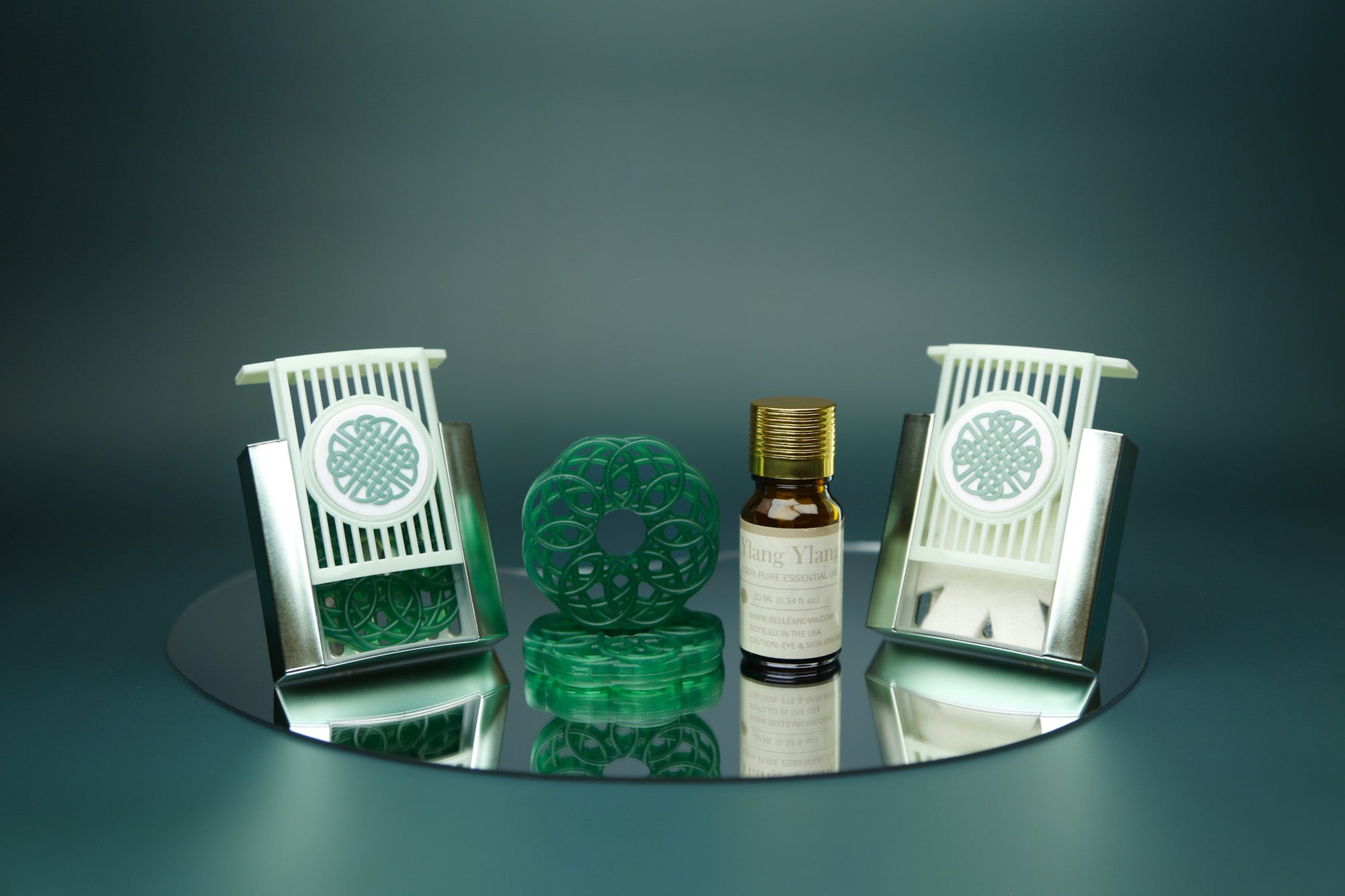 Sea Glass with Celtic Knot Scent Slide Vent Clip Car Air Freshener