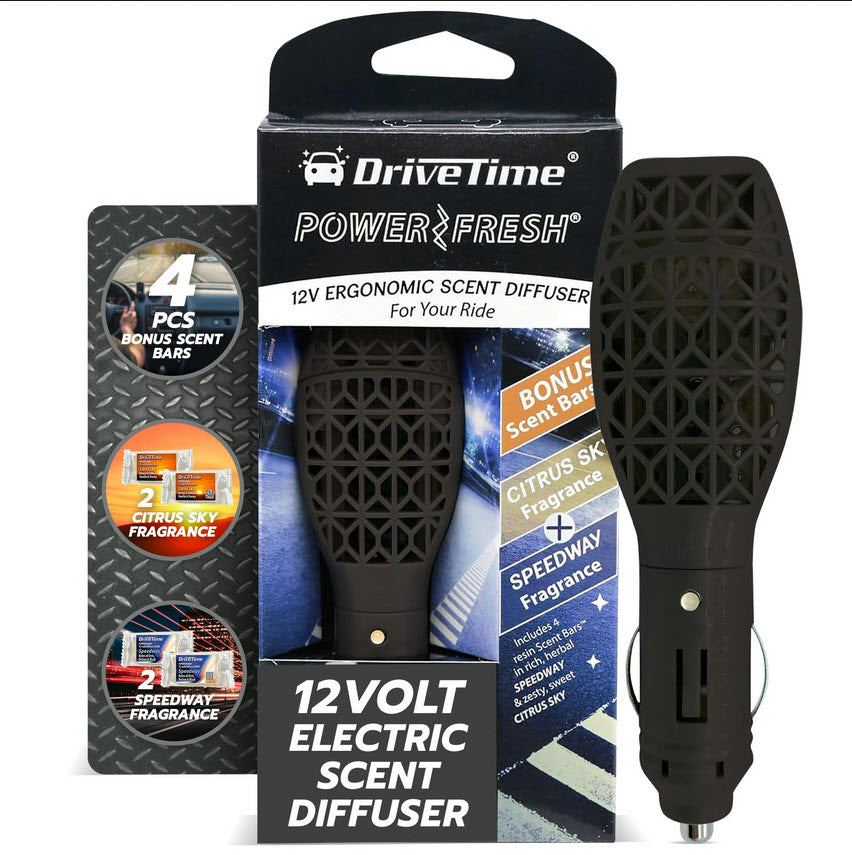 Power Fresh® 12-Volt Car Diffuser Air Freshener & Scent Bar Refills Matte Black Power Fresh® Diffuser car fragrance