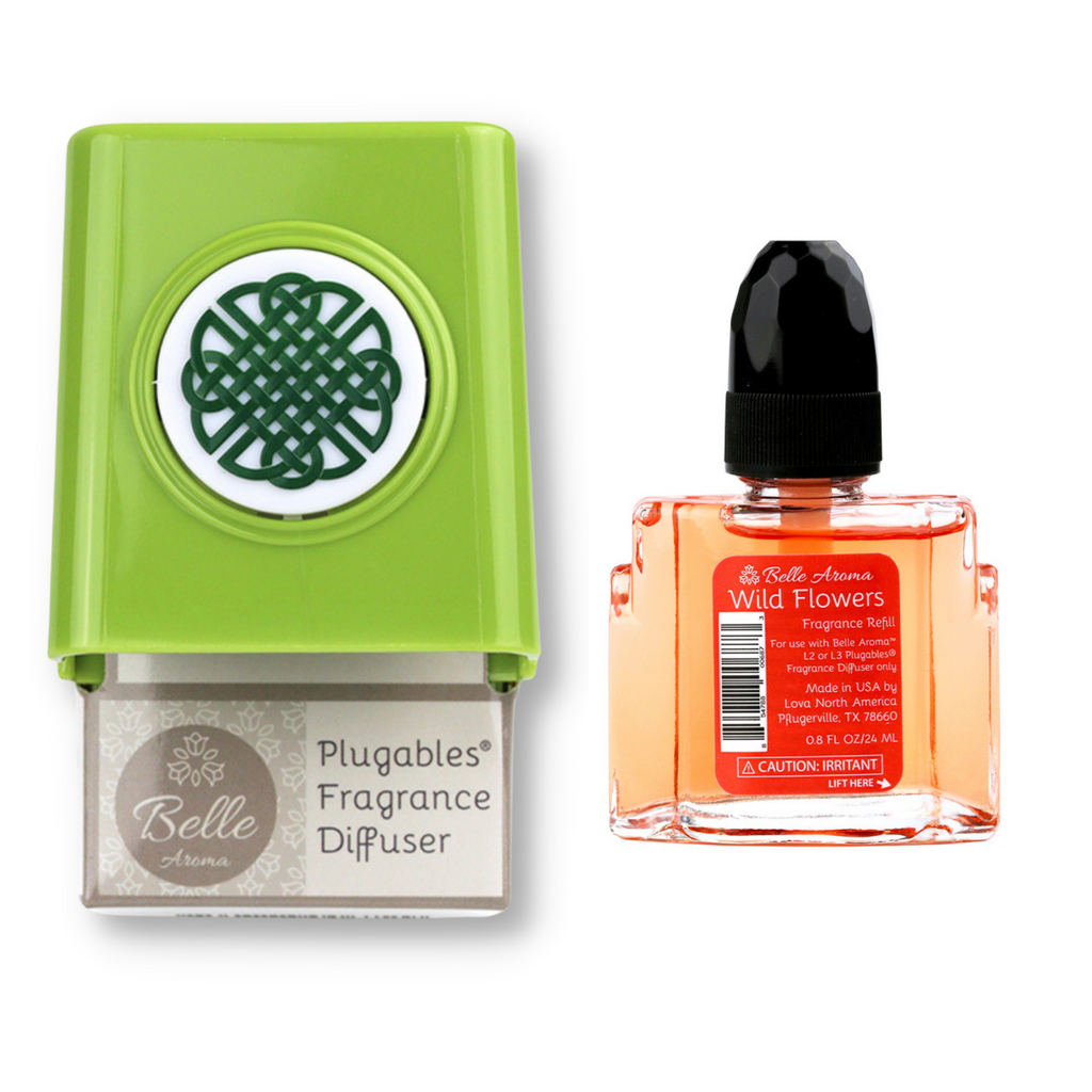 Celtic Knot Medallion Plugables® Plugin Aromalectric® Scented Oil Diffuser - Granny Smith with Wild Flowers Fragrance Oil Home Fragrance Accessories