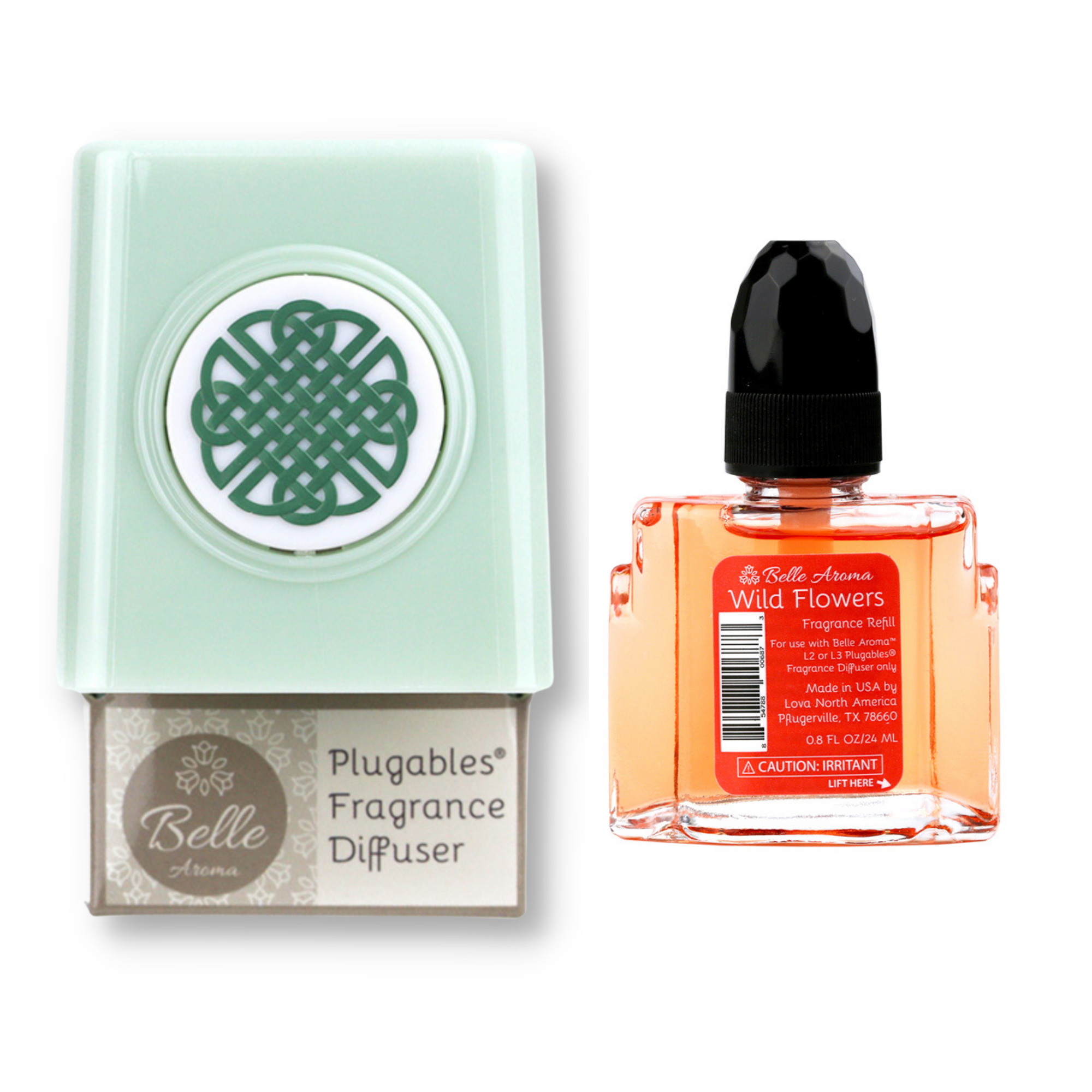 Celtic Knot Medallion Plugables® Plugin Electric Scented Oil Diffuser - Sea Glass with Wild Flowers Fragrance Oil Home Fragrance Accessories