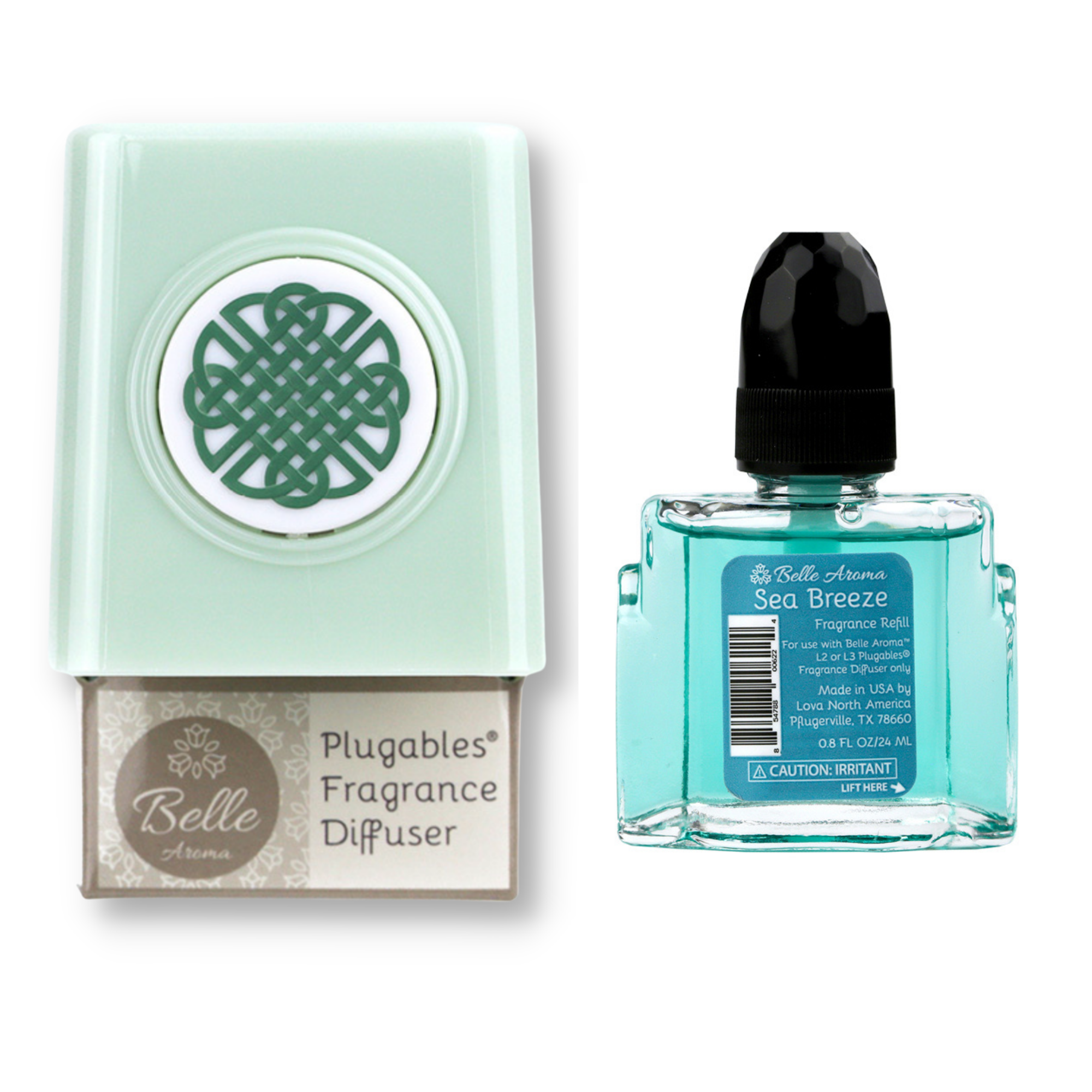 Celtic Knot Medallion Plugables® Plugin Aromalectric® Scented Oil Diffuser - Sea Glass with Sea Breeze Fragrance Oil Home Fragrance Accessories