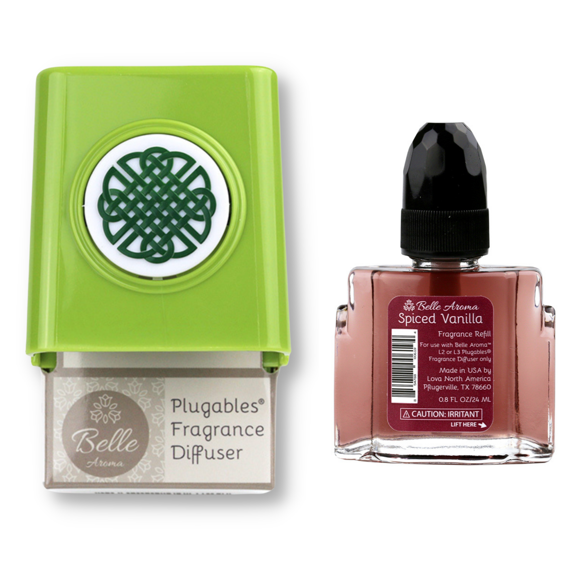 Celtic Knot Medallion Plugables® Plugin Aromalectric® Scented Oil Diffuser - Granny Smith with Spiced Vanilla Fragrance Oil Home Fragrance Accessories