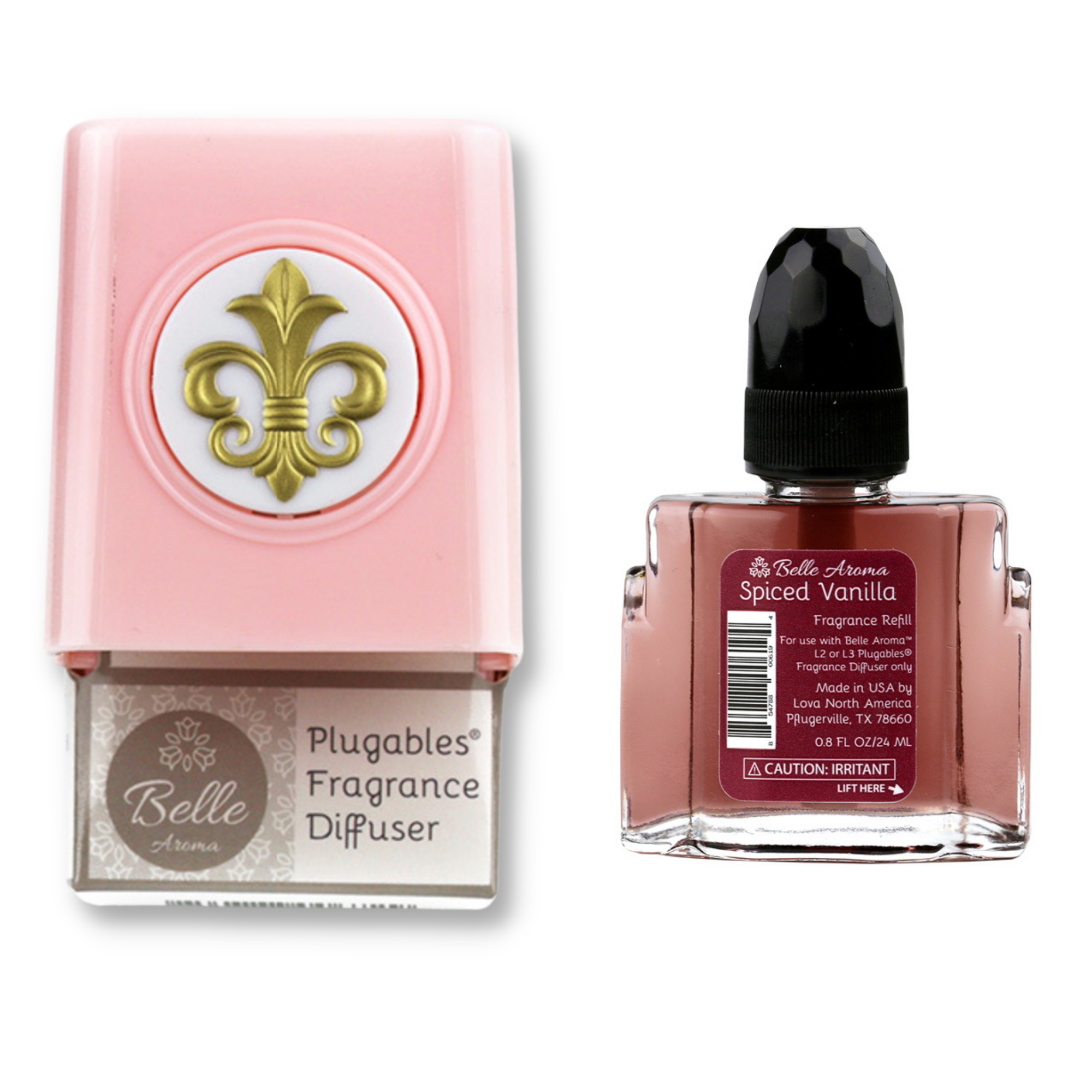Fleur Medallion Plugables® Plugin Electric Scented Oil Diffuser - Rose Quartz with Spiced Vanilla Fragrance Oil Home Fragrance Accessories