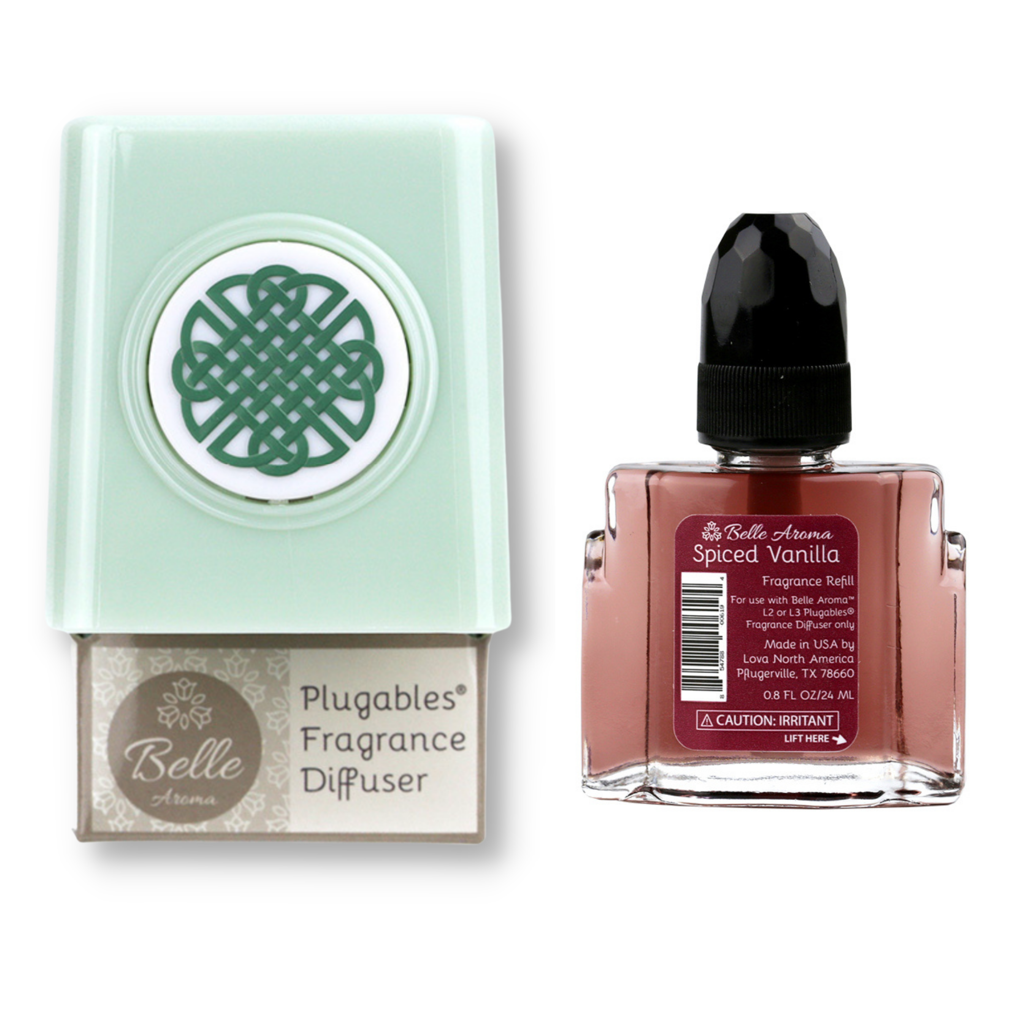Celtic Knot Medallion Plugables® Plugin Electric Scented Oil Diffuser - Sea Glass with Spiced Vanilla Fragrance Oil Home Fragrance Accessories