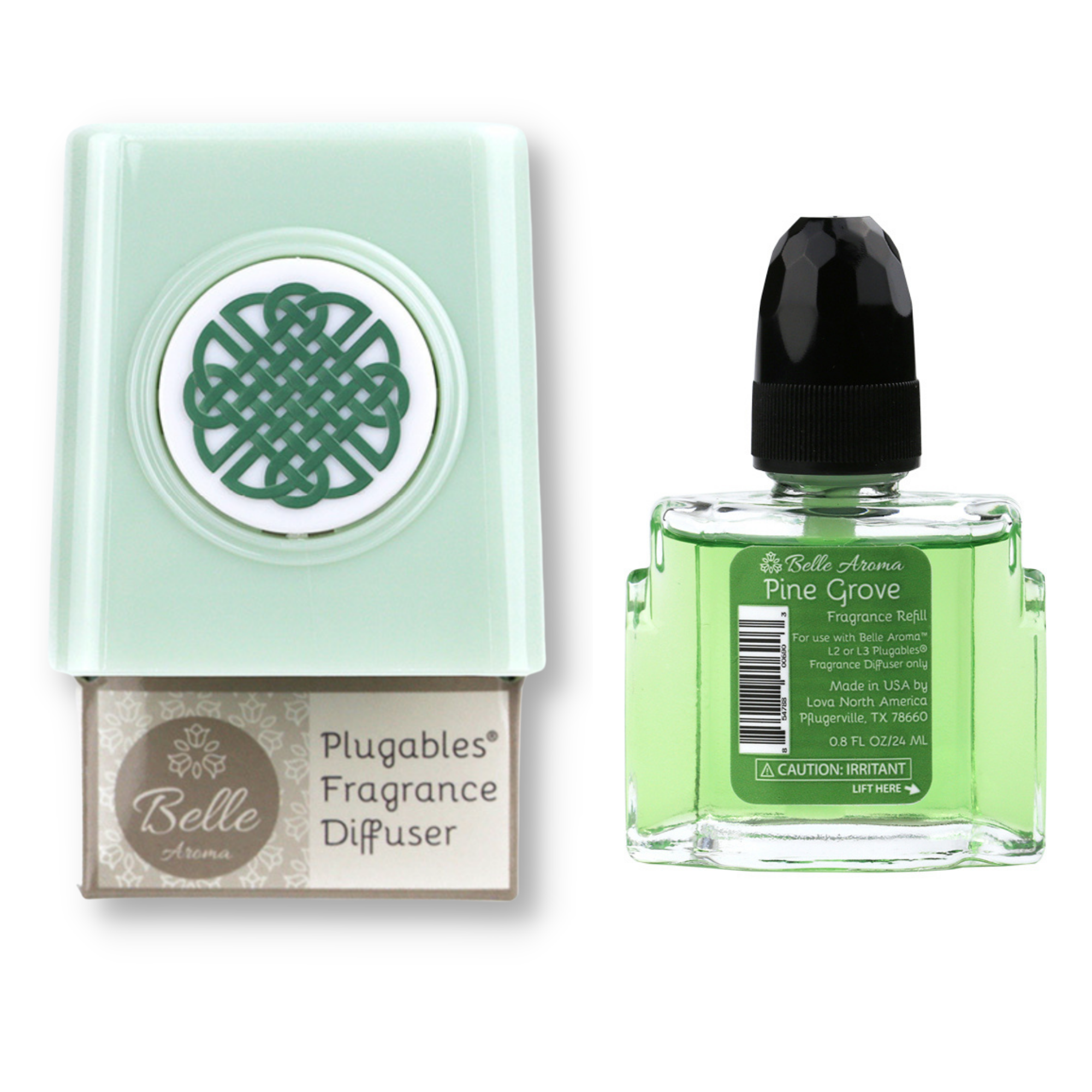 Celtic Knot Medallion Plugables® Plugin Aromalectric® Scented Oil Diffuser - Sea Glass with Pine Grove Fragrance Oil Home Fragrance Accessories