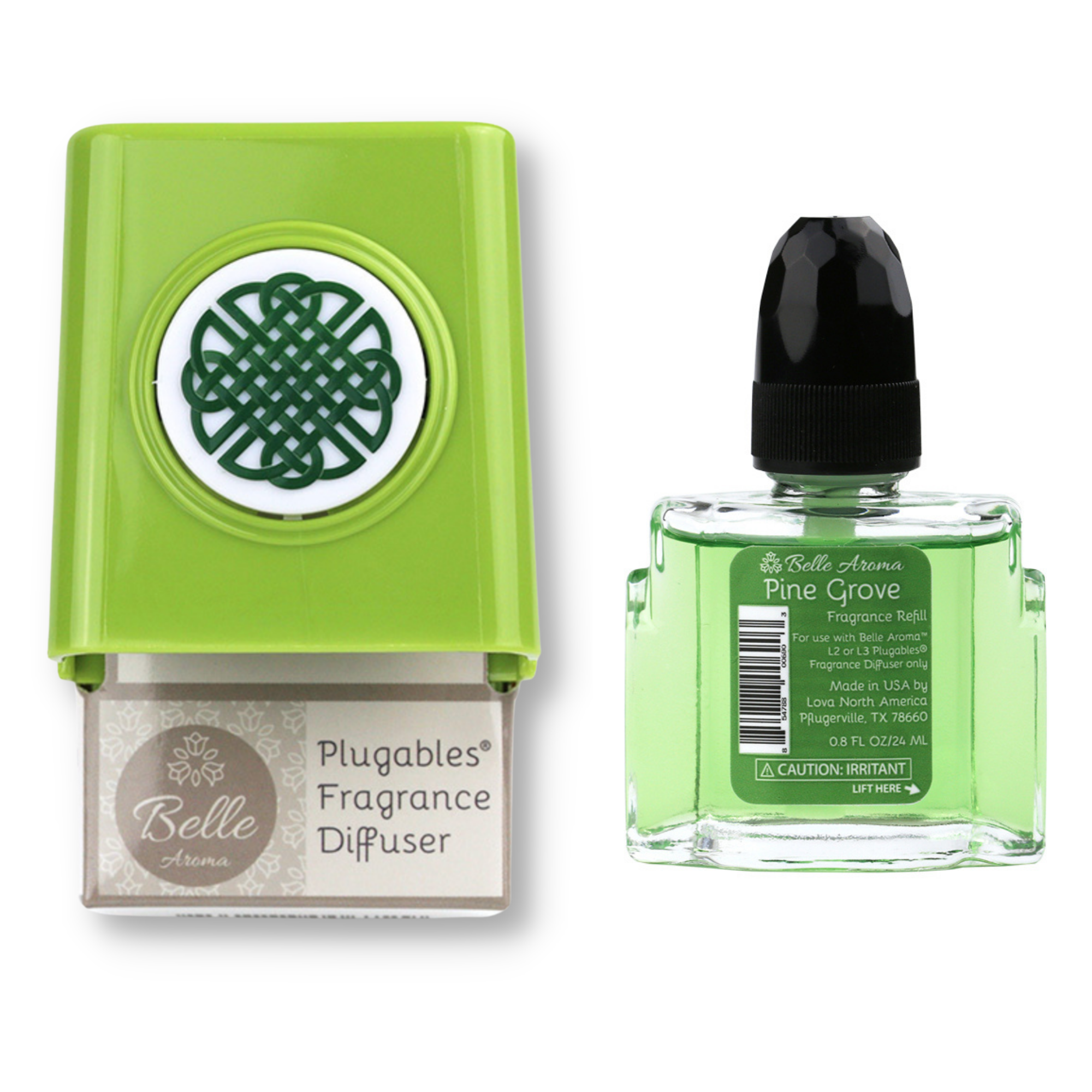 Celtic Knot Medallion Plugables® Plugin Electric Scented Oil Diffuser - Granny Smith with Pine Grove Fragrance Oil Home Fragrance Accessories