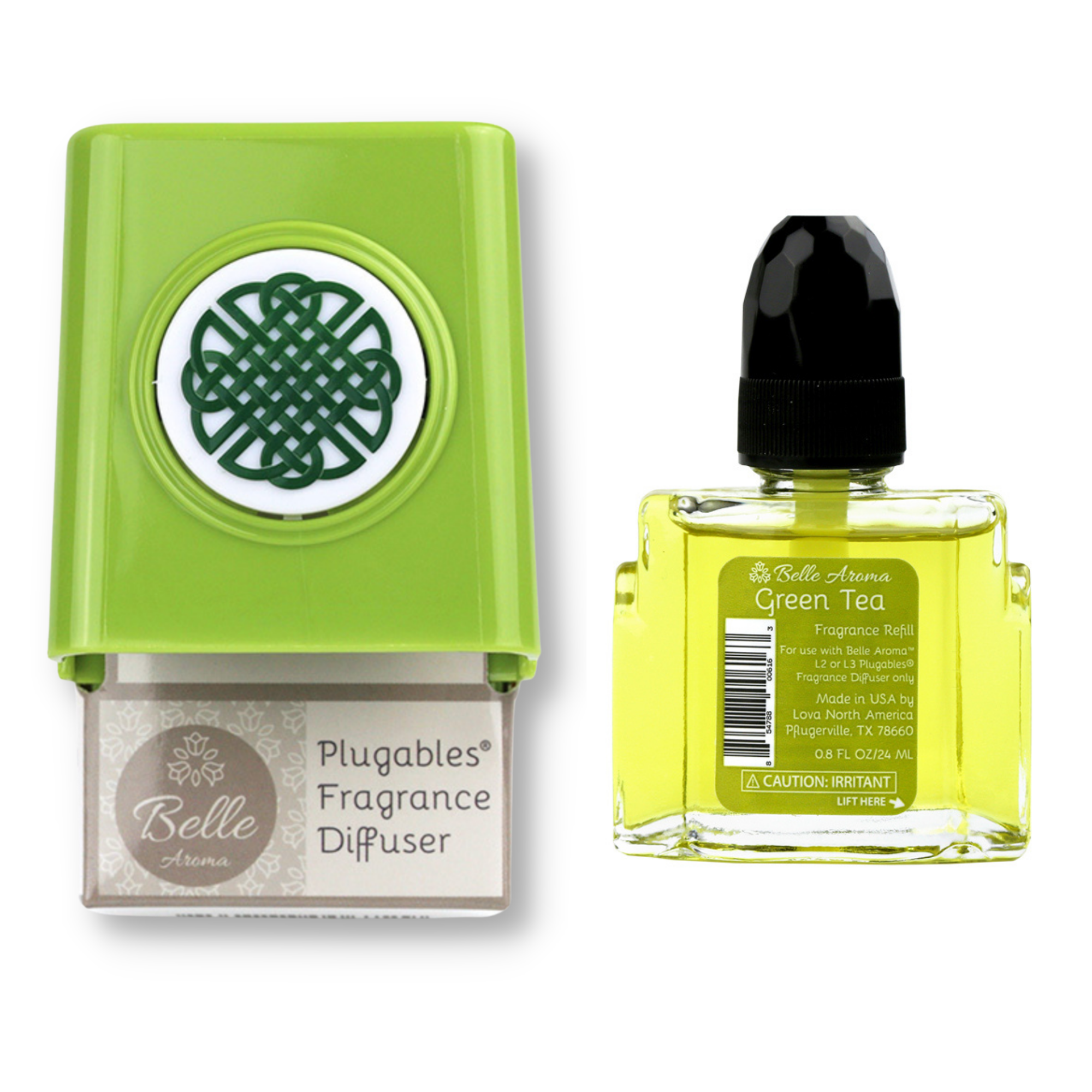 Celtic Knot Medallion Plugables® Plugin Aromalectric® Scented Oil Diffuser - Granny Smith with Green Tea Fragrance Oil Home Fragrance Accessories