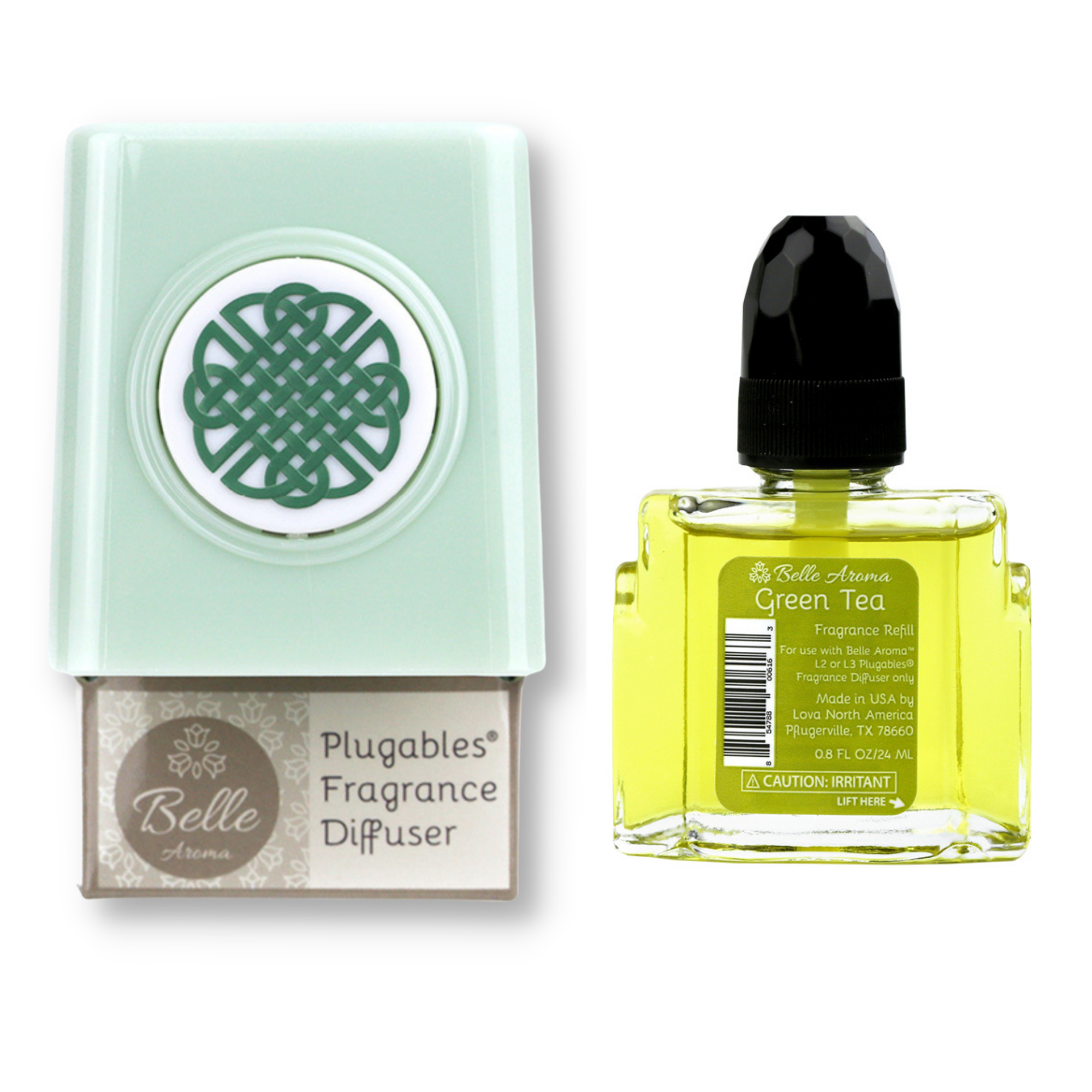 Celtic Knot Medallion Plugables® Plugin Aromalectric® Scented Oil Diffuser - Sea Glass with Green Tea Fragrance Oil Home Fragrance Accessories