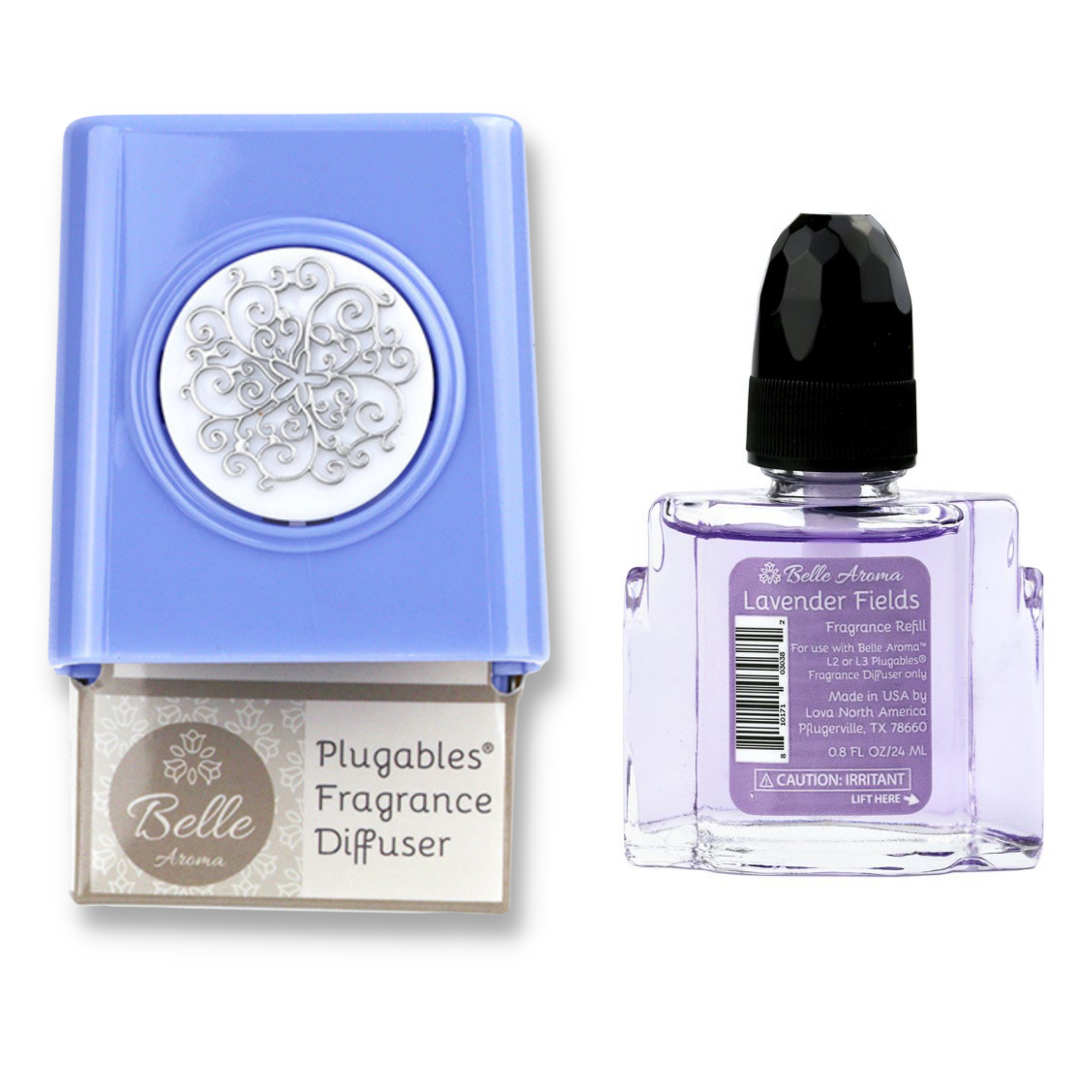 Floral Medallion Plugables® Plugin Aromalectric® Scented Oil Diffuser - Serenity with Lavender Fields Fragrance Oil Home Fragrance Accessories