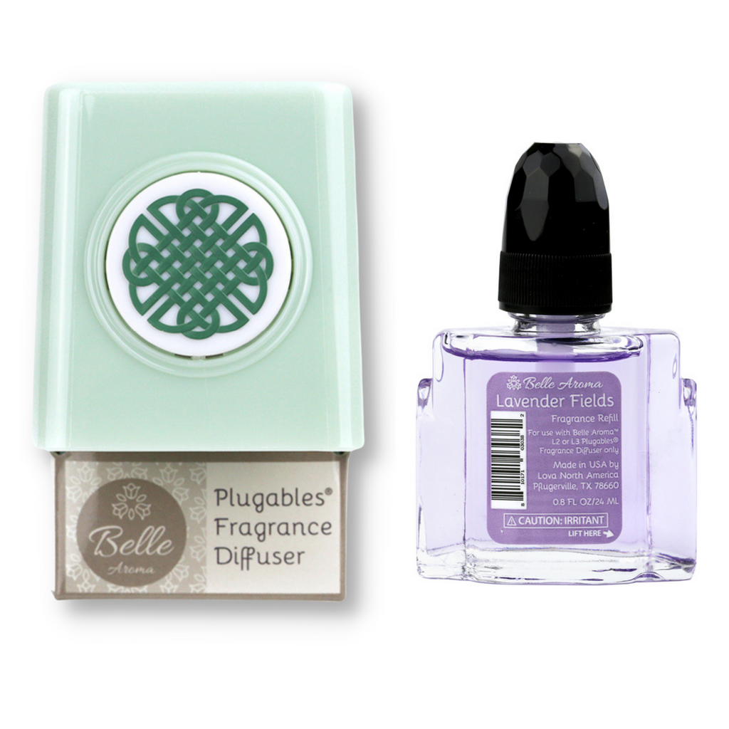 Celtic Knot Medallion Plugables® Plugin Aromalectric® Scented Oil Diffuser - Sea Glass with Lavender Fields Fragrance Oil Home Fragrance Accessories