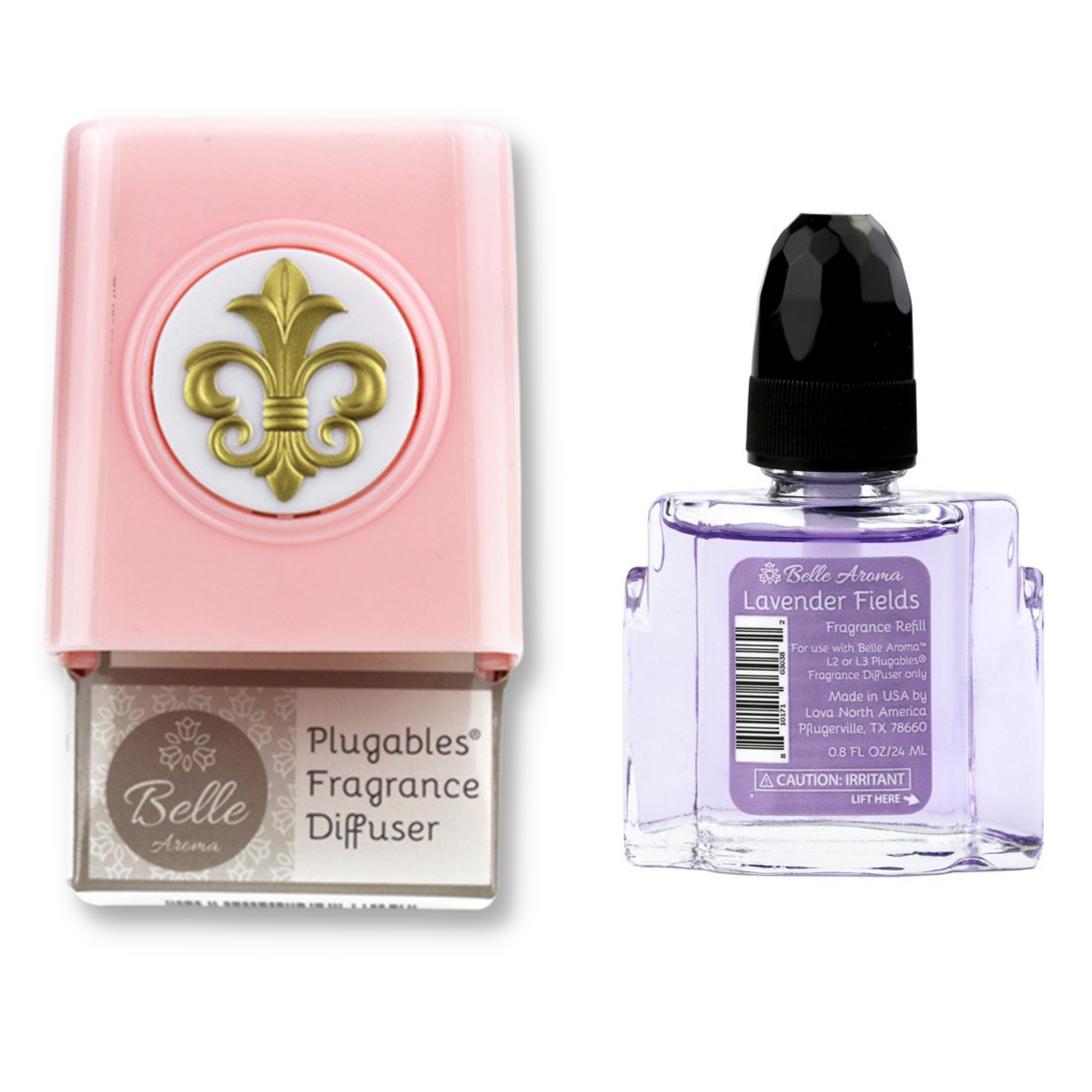 Fleur Medallion Plugables® Plugin Electric Scented Oil Diffuser - Rose Quartz with Lavender Fields Fragrance Oil Home Fragrance Accessories