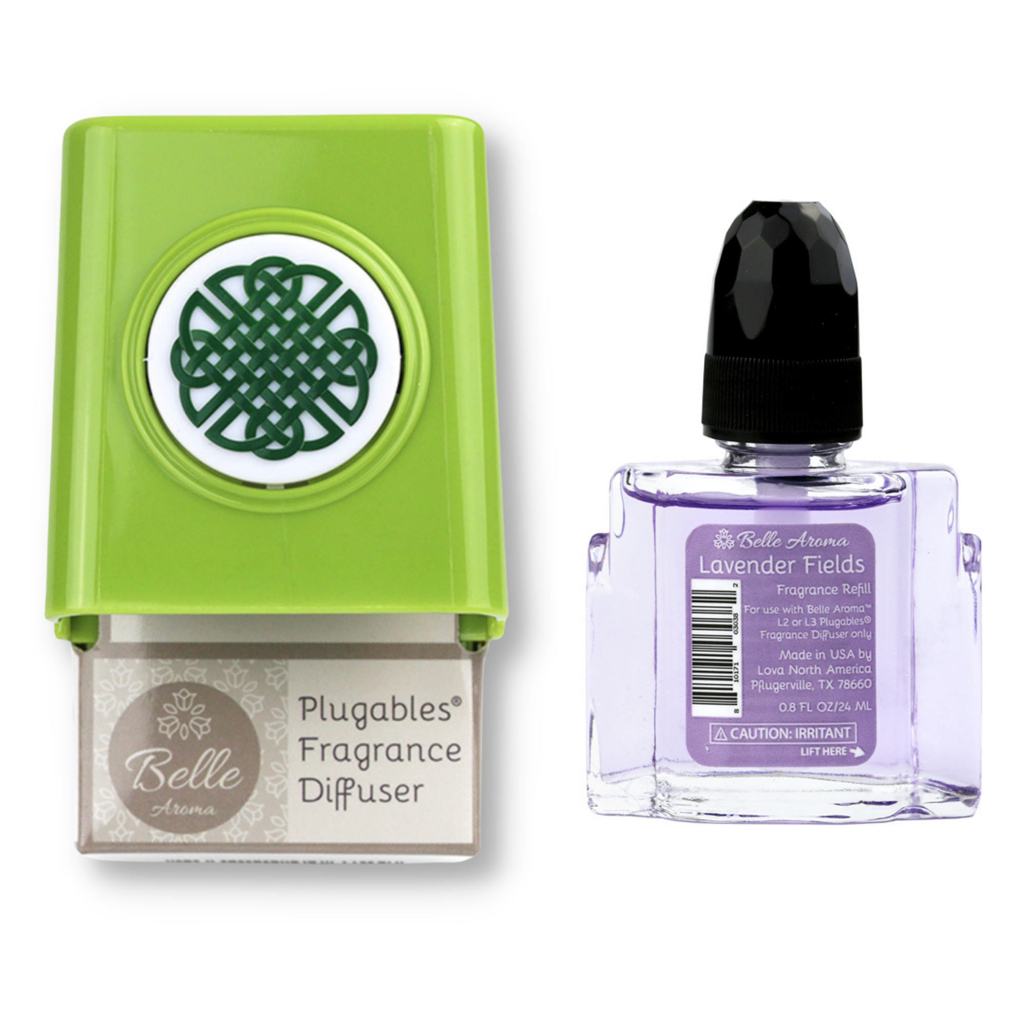 Celtic Knot Medallion Plugables® Plugin Electric Scented Oil Diffuser - Granny Smith with Lavender Fields Fragrance Oil Home Fragrance Accessories