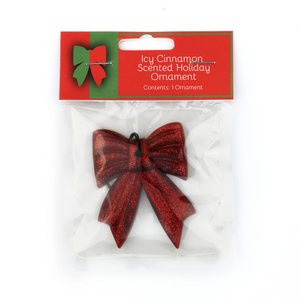 Icy Cinnamon Scented Holiday Ornament SingIe Icy Cinnamon Ribbon Holiday Ornaments