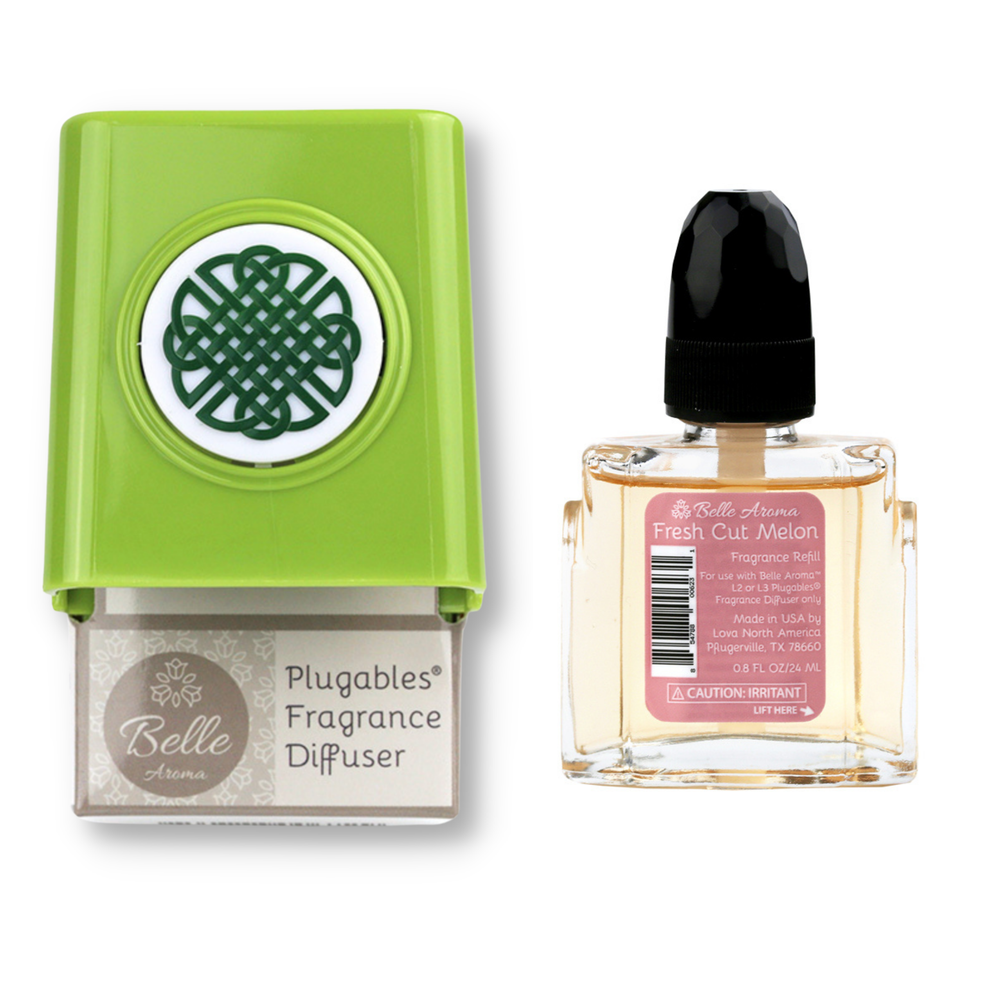 Celtic Knot Medallion Plugables® Plugin Electric Scented Oil Diffuser - Granny Smith with Fresh Cut Melon Fragrance Oil Home Fragrance Accessories