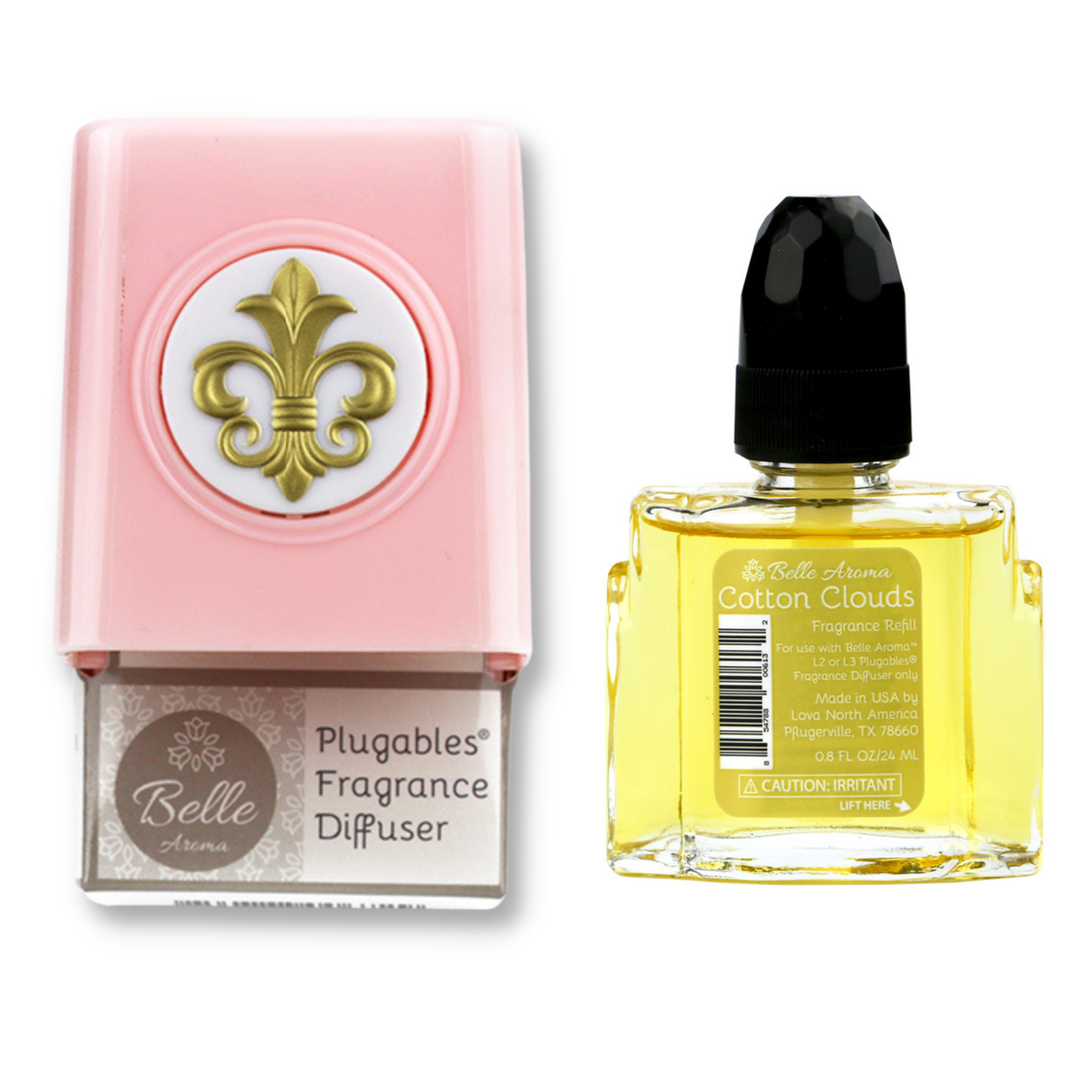 Fleur Medallion Plugables® Plugin Electric Scented Oil Diffuser - Rose Quartz with Cotton Clouds Fragrance Oil Home Fragrance Accessories
