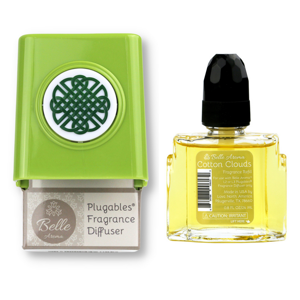 Celtic Knot Medallion Plugables® Plugin Aromalectric® Scented Oil Diffuser - Granny Smith with Cotton Clouds Fragrance Oil Home Fragrance Accessories