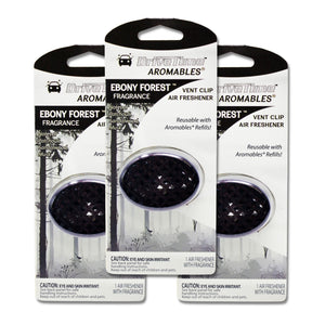 Ebony Forest™ Aromables® Vent Clip Car Air Freshener - (Single and 3-Pack Bundle Options) 3-Pack Ebony Forest™ Vehicle Air Fresheners