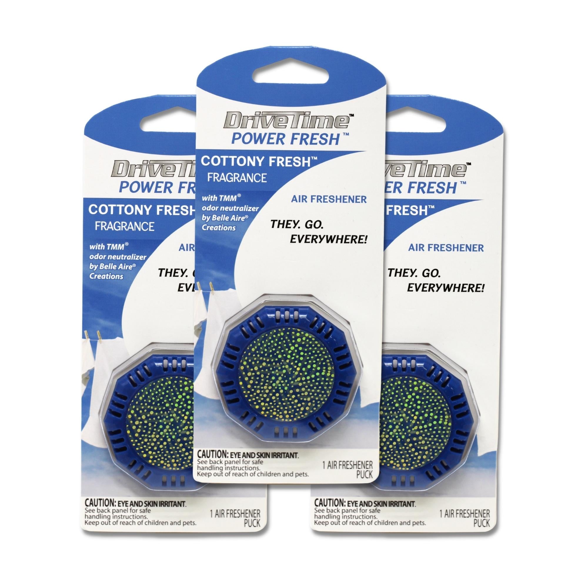 Power Fresh® Portable Air Fresheners (Single and 3-Pack Bundle Options) 3-Pack Cottony Fresh™ Vehicle Air Fresheners