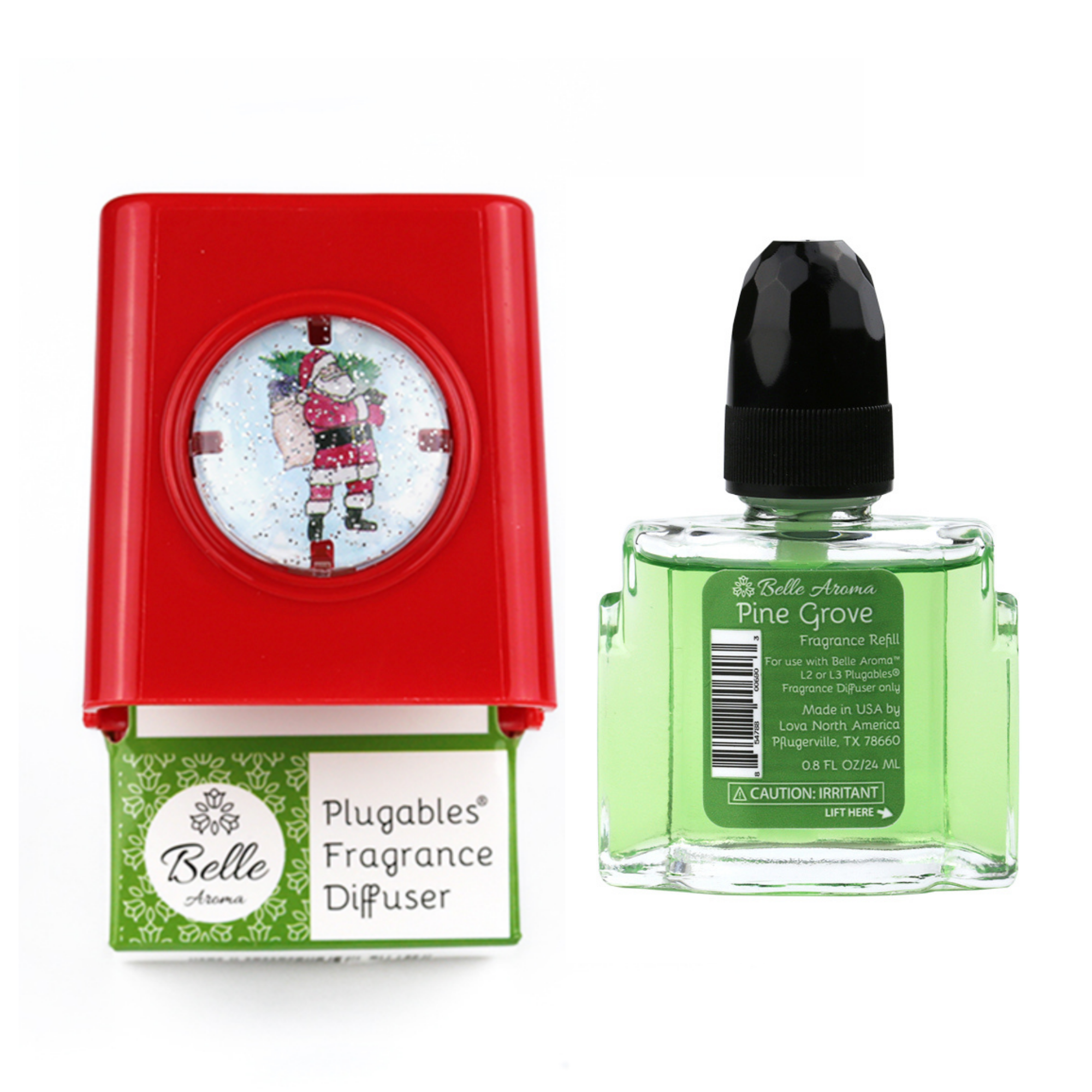 Glitter Domes™ Plugables® Electric Scented Oil Diffuser - Santa with Pine Grove Fragrance Oil Home Fragrance Accessories