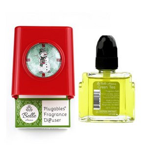 Glitter Domes™ Plugables® Electric Scented Oil Diffuser - Snowman with Green Tea Fragrance Oil Home Fragrance Accessories
