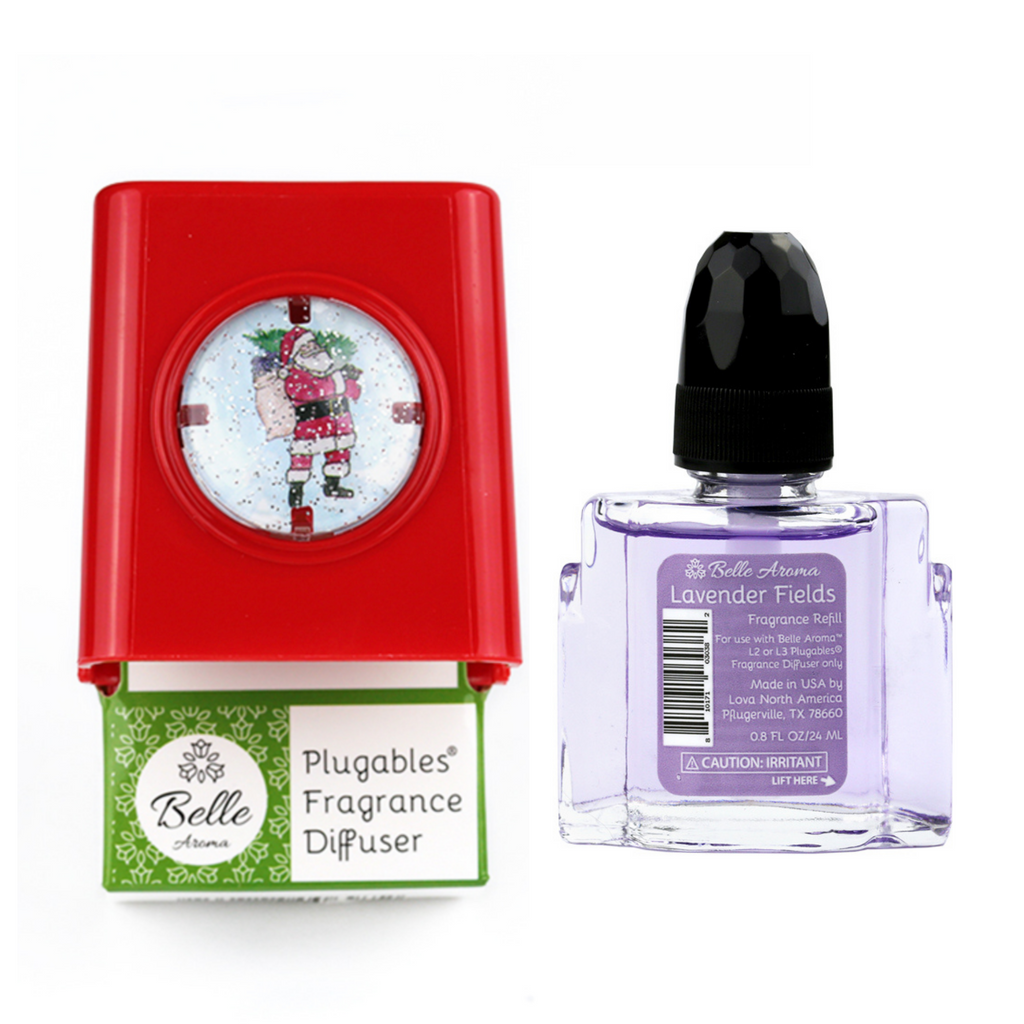 Glitter Domes™ Plugables® Aromalectric® Scented Oil Diffuser - Santa with Lavender Fields Fragrance Oil Home Fragrance Accessories
