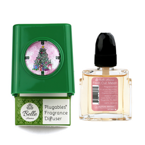 Glitter Domes™ Plugables® Electric Scented Oil Diffuser - Christmas Tree with Fresh Cut Melon Fragrance Oil Home Fragrance Accessories