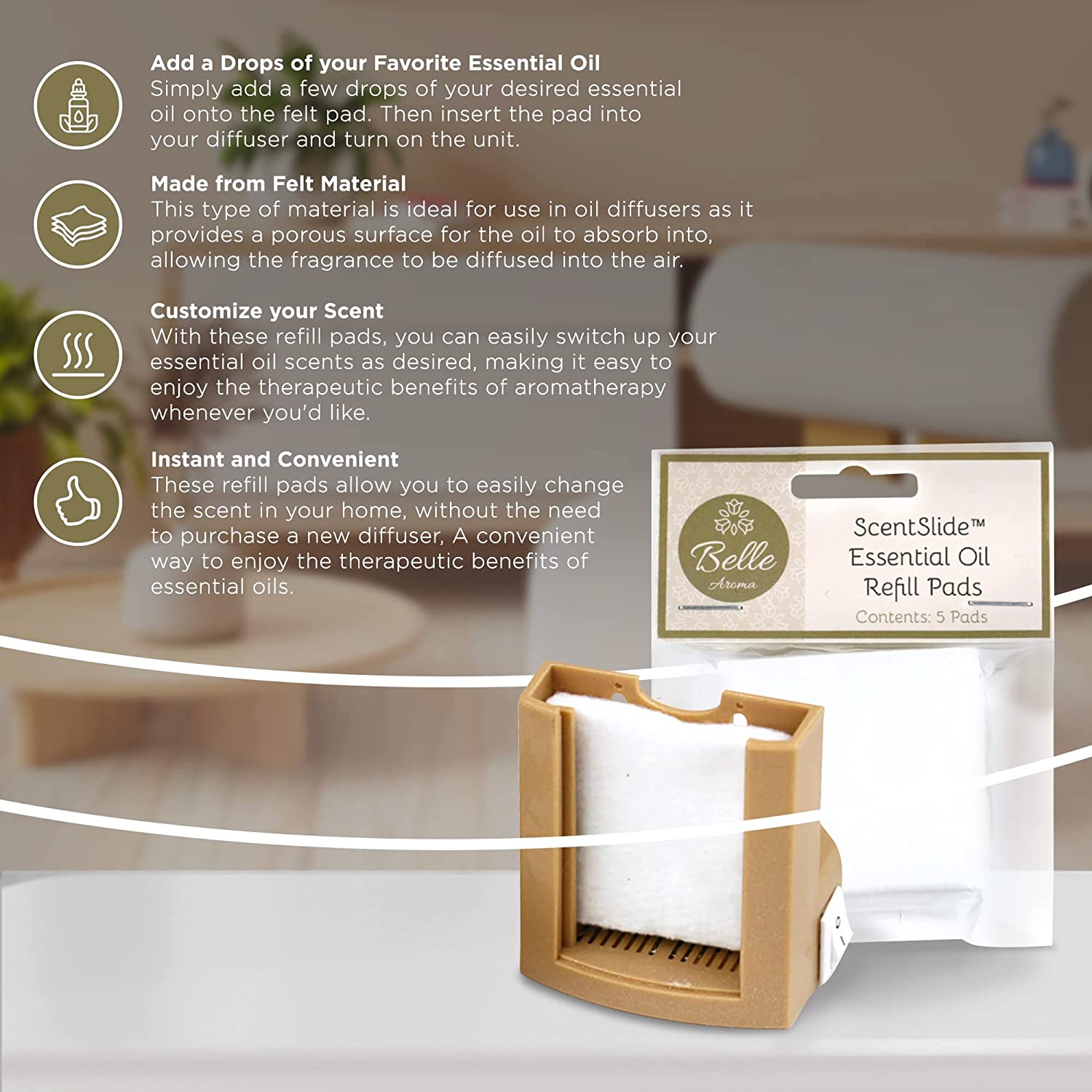 ScentSlides® Felt Replacement Pads for Essential Oils – The Gift