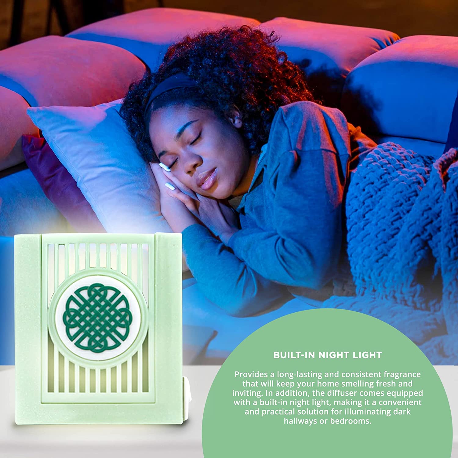 Celtic Knot Plugables® ScentSlide® Plugin Night Light Diffuser with 1 Fragrance Wafer - Sea Glass  Home Fragrance Accessories