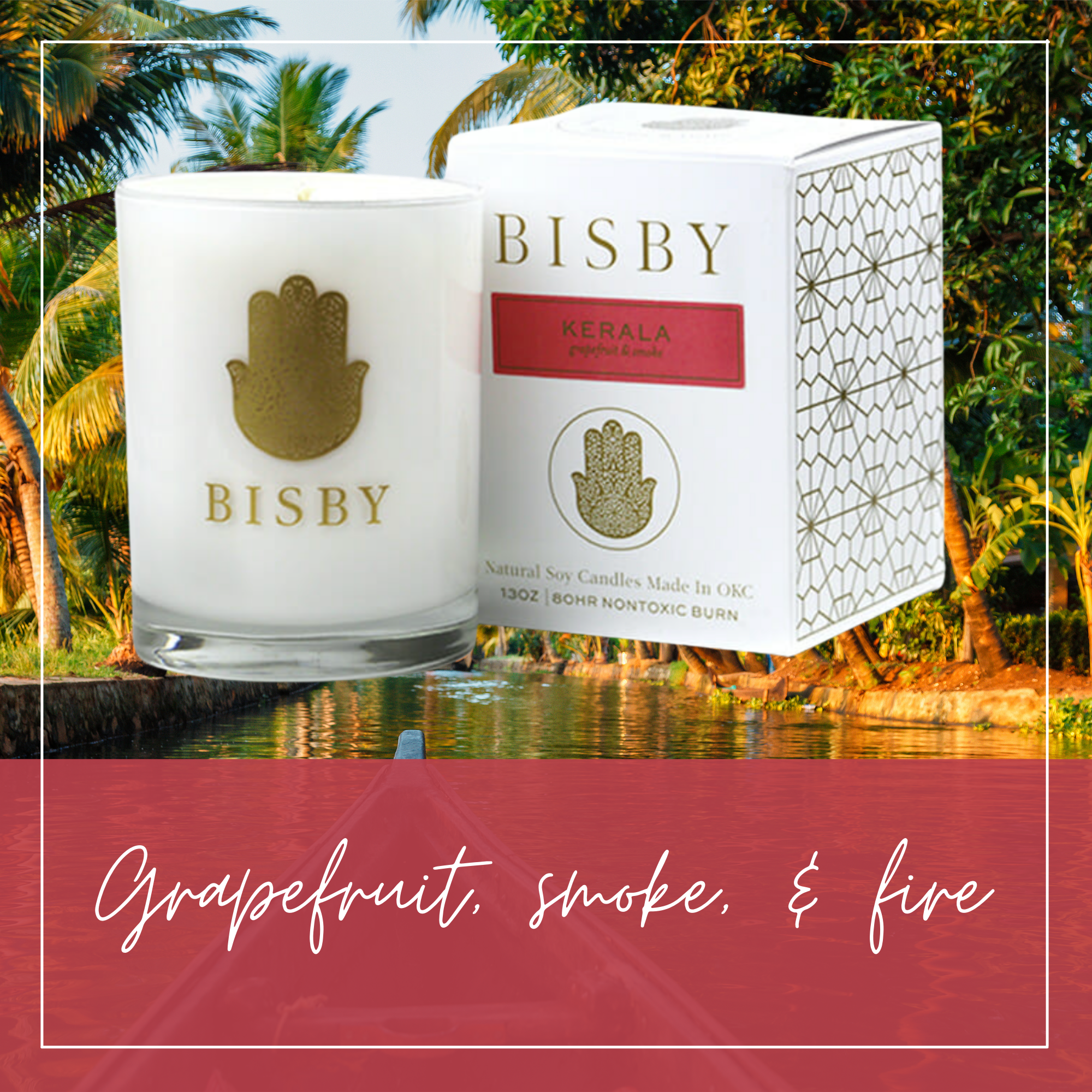 Bisby Hand-Poured Soy Candles - Global Collection Kerala 