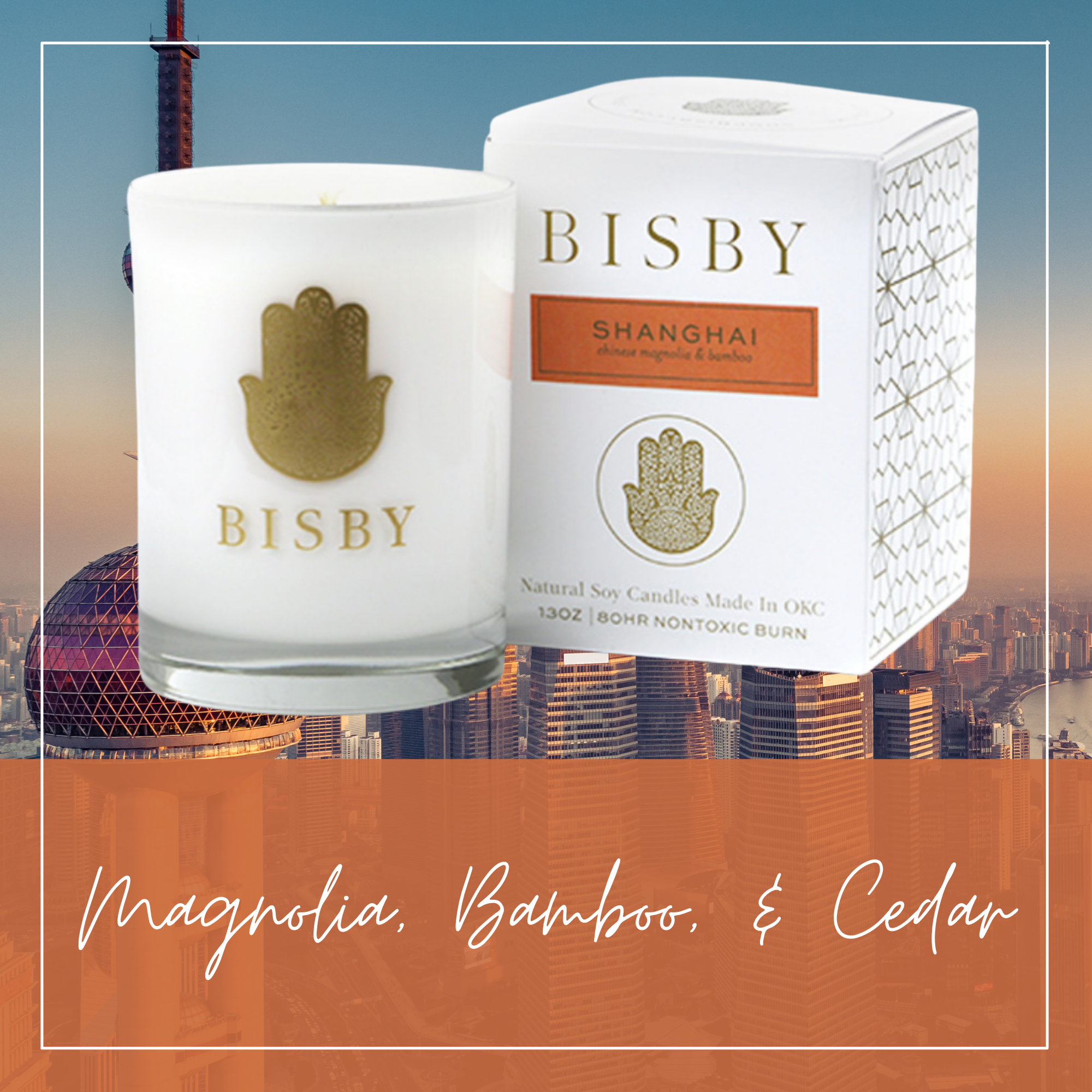 Bisby Hand-Poured Soy Candles - Global Collection Shanghai 