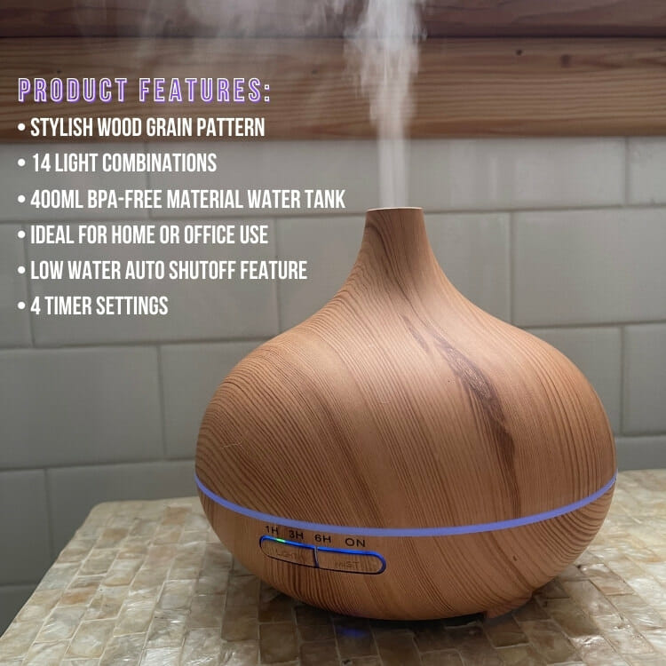 Wood Grain Teardrop Ultrasonic Essential Oil Diffuser  aromatherapy