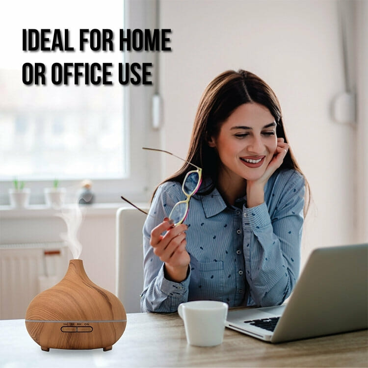 Wood Grain Teardrop Ultrasonic Essential Oil Diffuser  aromatherapy